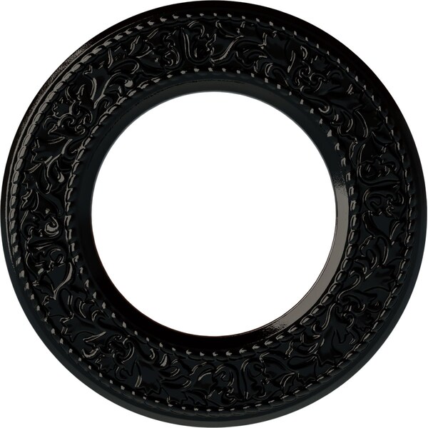 Ekena Millwork Blackthorn Ceiling Medallion (Fits Canopies up to 7 1/2"), 13 3/8"OD x 7 1/2"ID x 3/4"P, Black Pearl CM13BLBPS - main